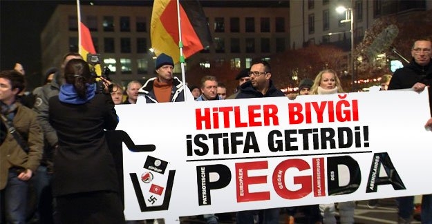 Hitler bıyığı Pegida’da istifa getirdi!