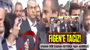 Sırtını PKK’ya yaslayan HDP’li Figen Yüksekdağ’a tacizin şok görüntüsü!