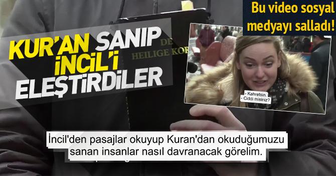 Hollanda’da deney: Kur’an zannettiler İncil çıkınca şoke oldular, yüzleri kızardı