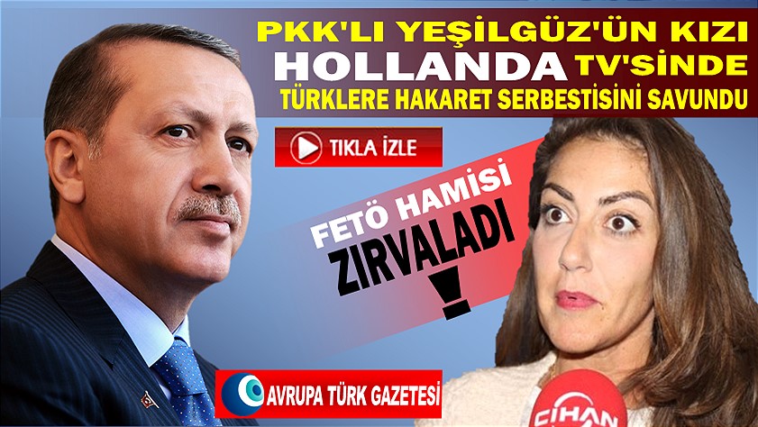 PKK’lı Yeşilgöz’ün kızı Hollanda TV’sinde Türklere hakaret serbestisini savunarak zırvaladı