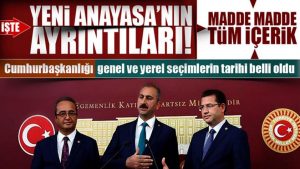 İşte TBMM’ye gelecek Başkanlığı içeren Anayasa teklifi