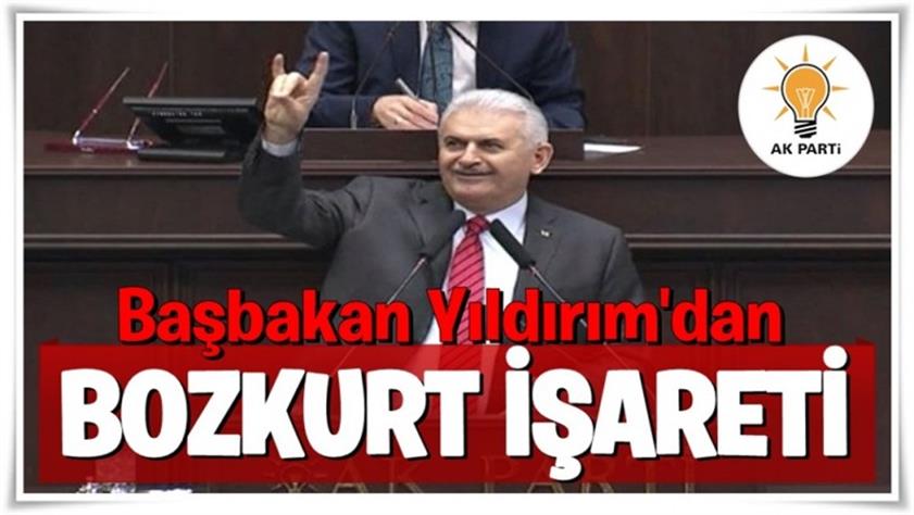 Başbakan Yıldırım’dan bozkurt işareti
