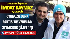 Oyumuzu DENK Partisi’ne verelim / Stem DENK (lijst 14)!