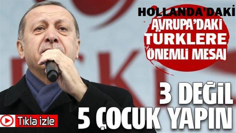 Cumhurbaşkanı Erdoğan, Hollanda Başbakanı Rutte’ye ‘Haydut’ dedi, Hollanda Türklerine çağrı yaptı