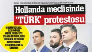 Hollanda meclisinde ‘Türk protestosu’