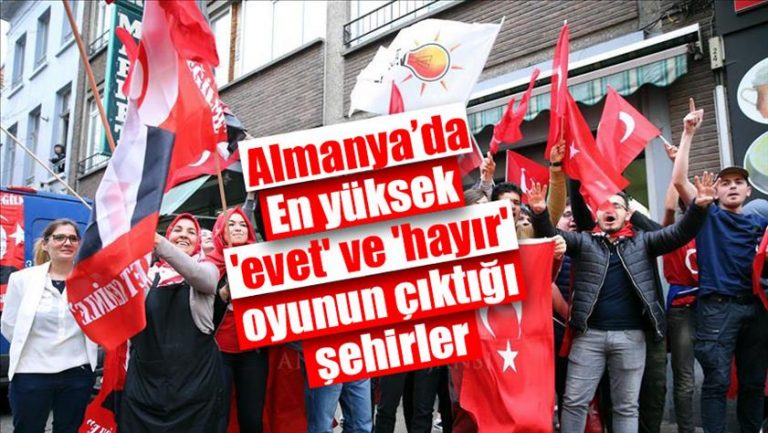 Almanya’da en yüksek ‘evet’ ve ‘hayır’ oylarının çıktığı şehirler