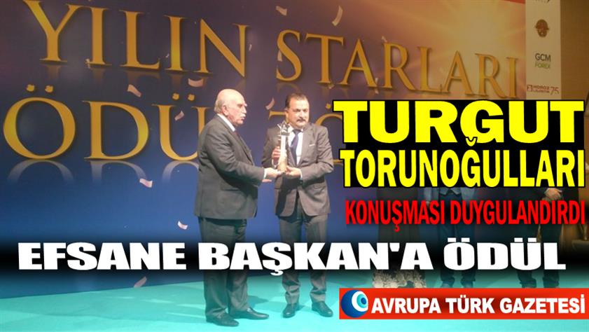 ‘Efsane Başkan’ sloganları altında kürsüye çıkan Turgut Torunoğulları yeni bir ödül aldı