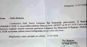 CHP’li başkandan dayak istifası