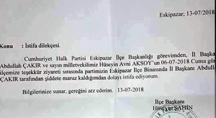 CHP’li başkandan dayak istifası