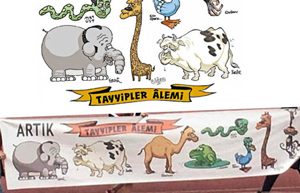 ‘Tayyipler alemi’ karikatüründe ne var? ODTÜ skandal pankartı