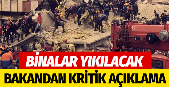 Bakan Kurum’dan flaş Kartal açıklaması 8 bina daha yıkılacak