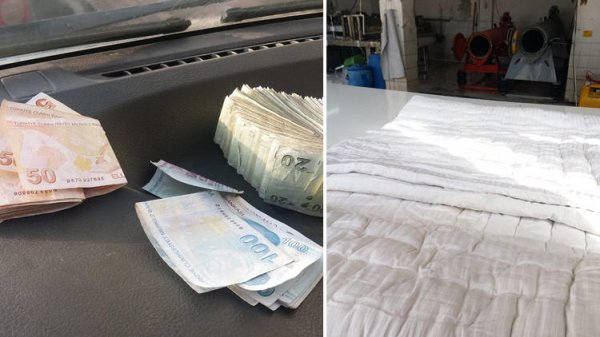 Yorganı yıkamaya verdiler, içinden deste deste para çıktı