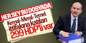 Bakan Soylu: Zillet ittifakına katılan 299 HDP’li var
