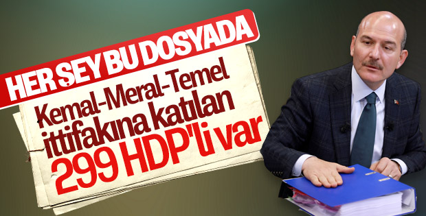 Bakan Soylu: Zillet ittifakına katılan 299 HDP’li var