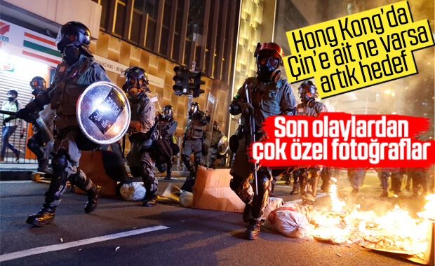 Hong Kong’ta gösteriler şiddetini artırdı